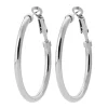 Créoles Brillaxis acier fil rond 3 mm_x005f_x000D_40 mm diamètre