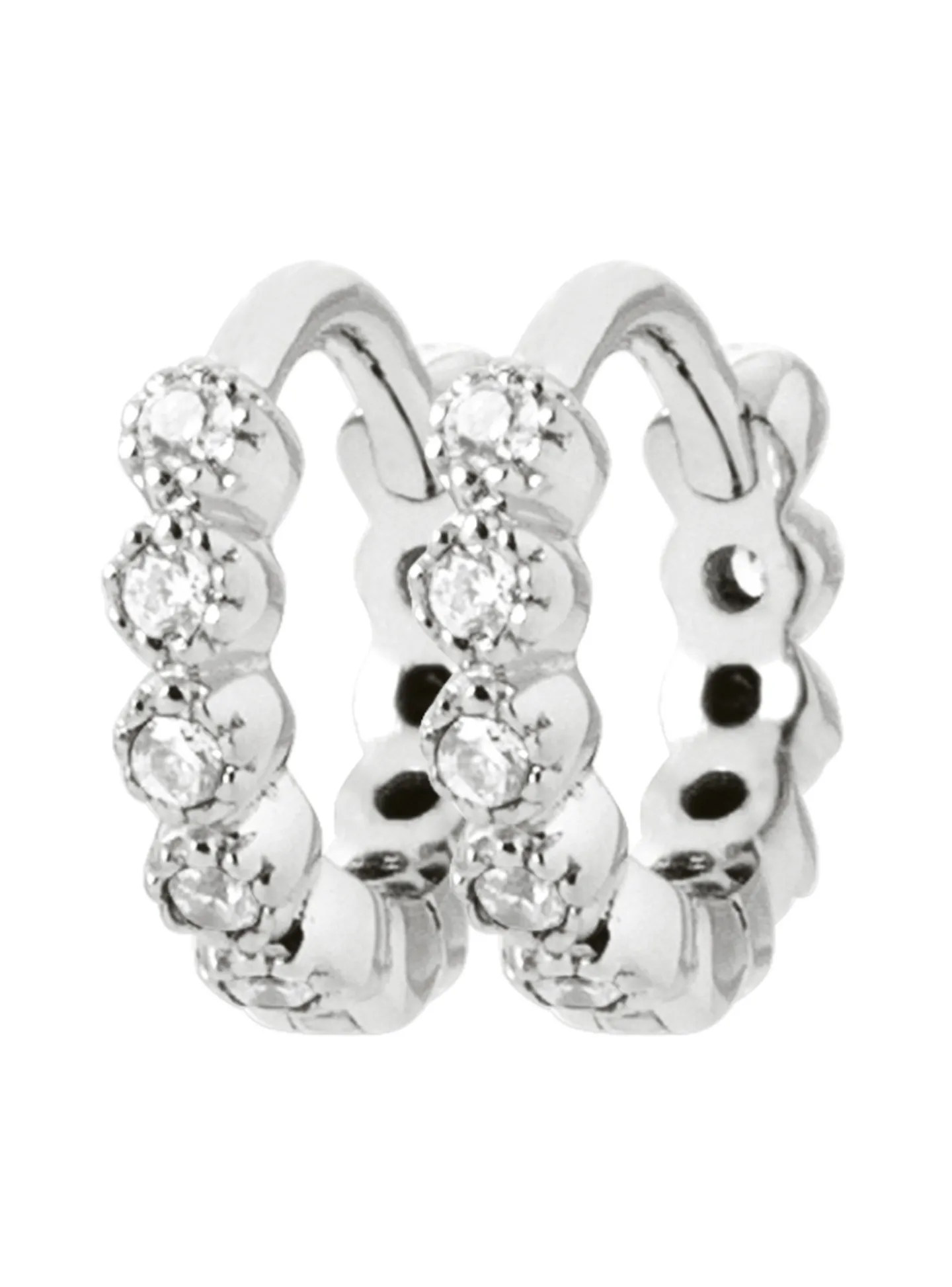 Créoles Brillaxis argent rhodié et oxydes 10mm
