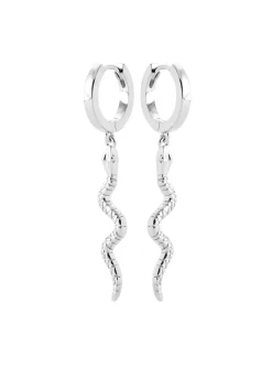 Créoles Brillaxis argent rhodié serpent
