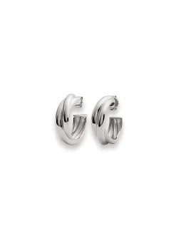 Créoles Brillaxis argent rhodié 3 brins 22mm