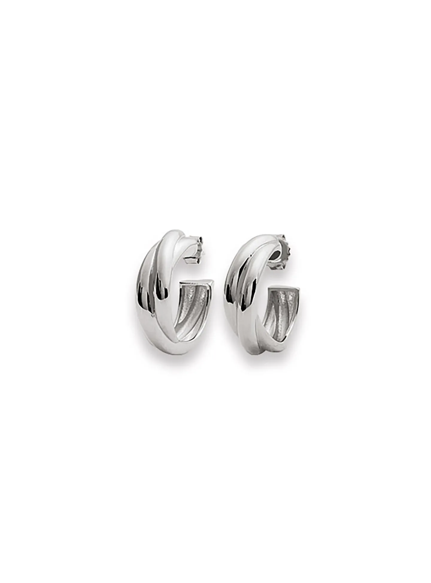 Créoles Brillaxis argent rhodié 3 brins 22mm