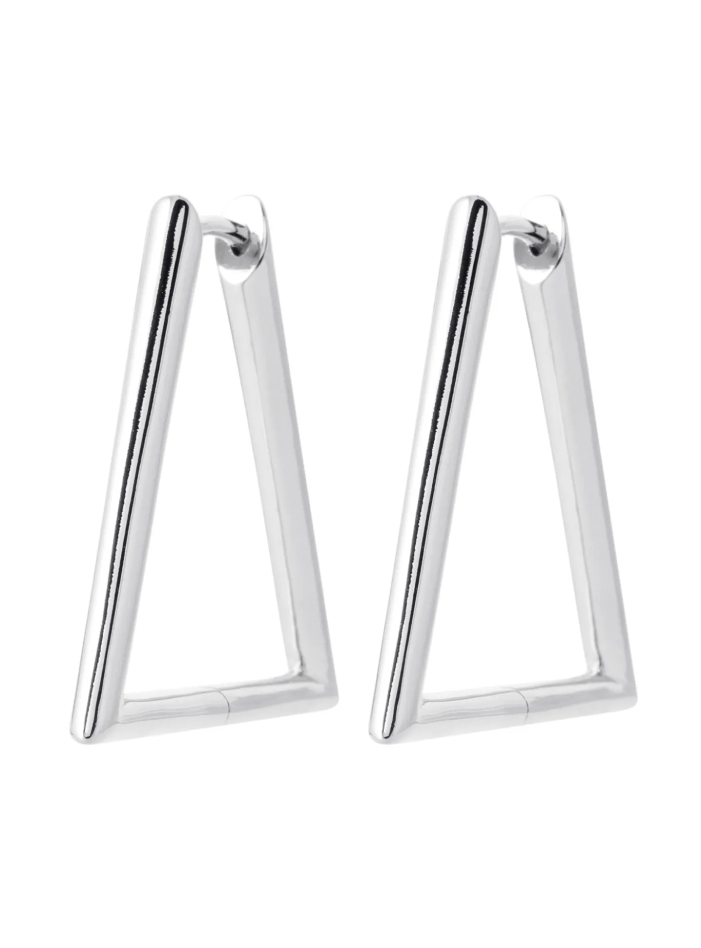 Créoles Brillaxis argent rhodié triangle