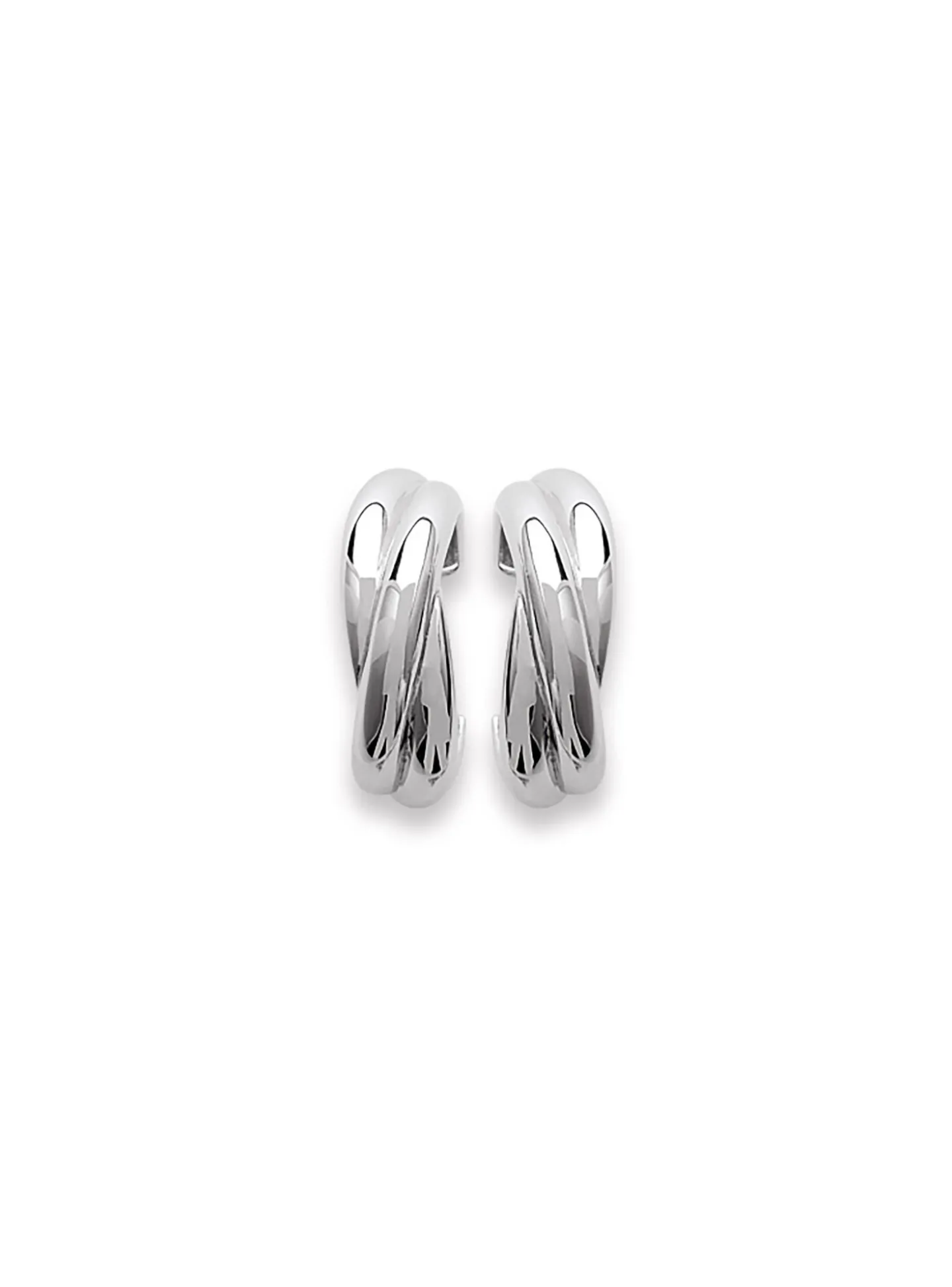 Créoles Brillaxis argent rhodié 3 brins 22mm