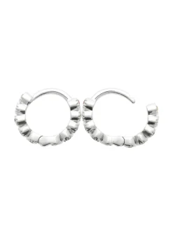 Créoles Brillaxis argent rhodié et oxydes 10mm
