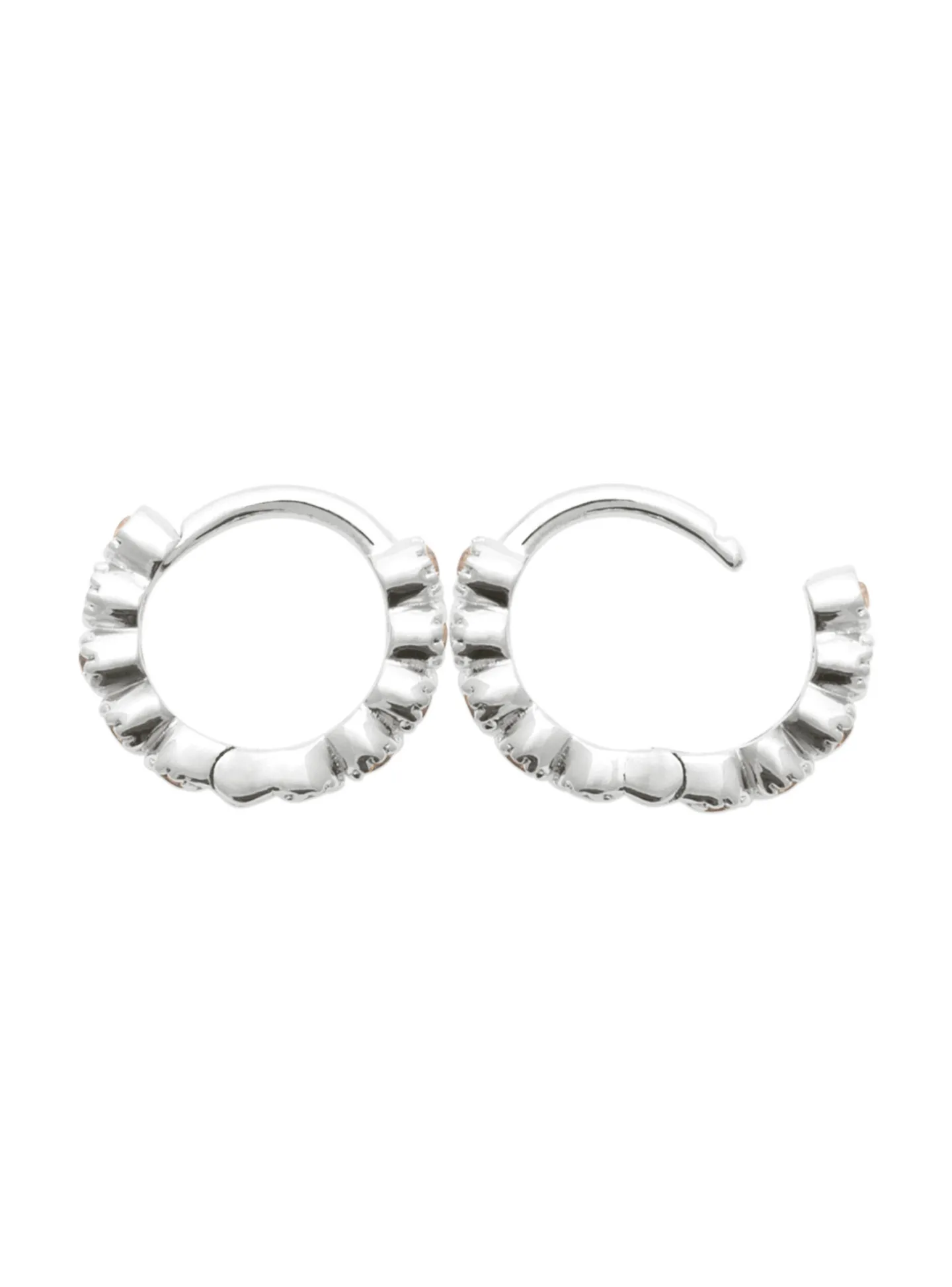 Créoles Brillaxis argent rhodié et oxydes 10mm