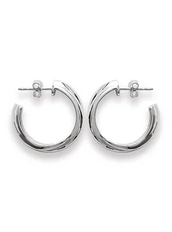 Créoles Brillaxis argent rhodié 3 brins 22mm