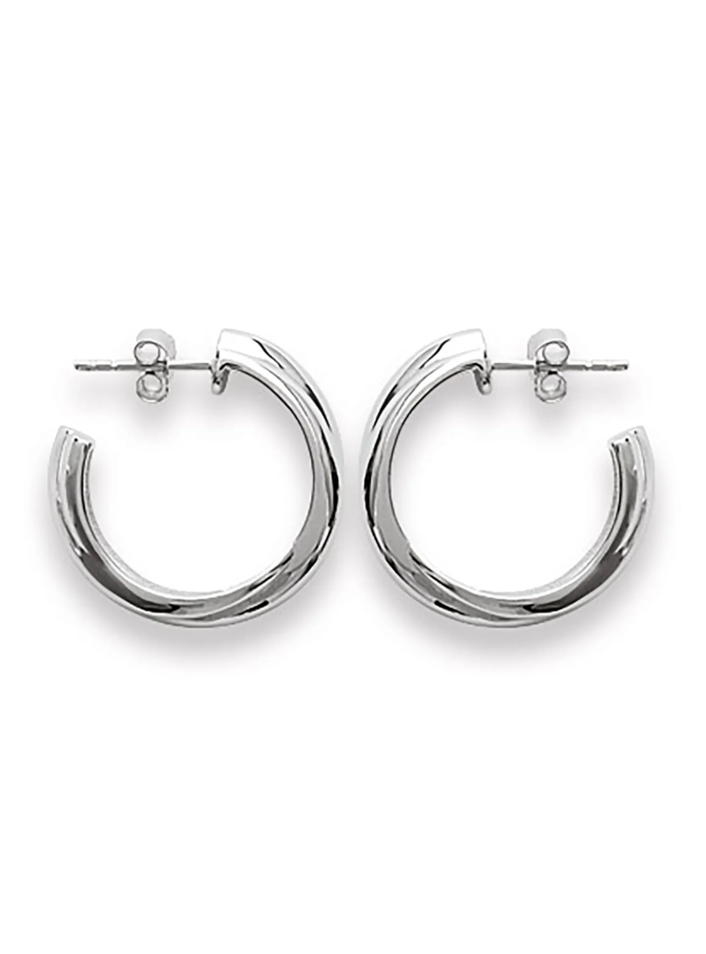 Créoles Brillaxis argent rhodié 3 brins 22mm