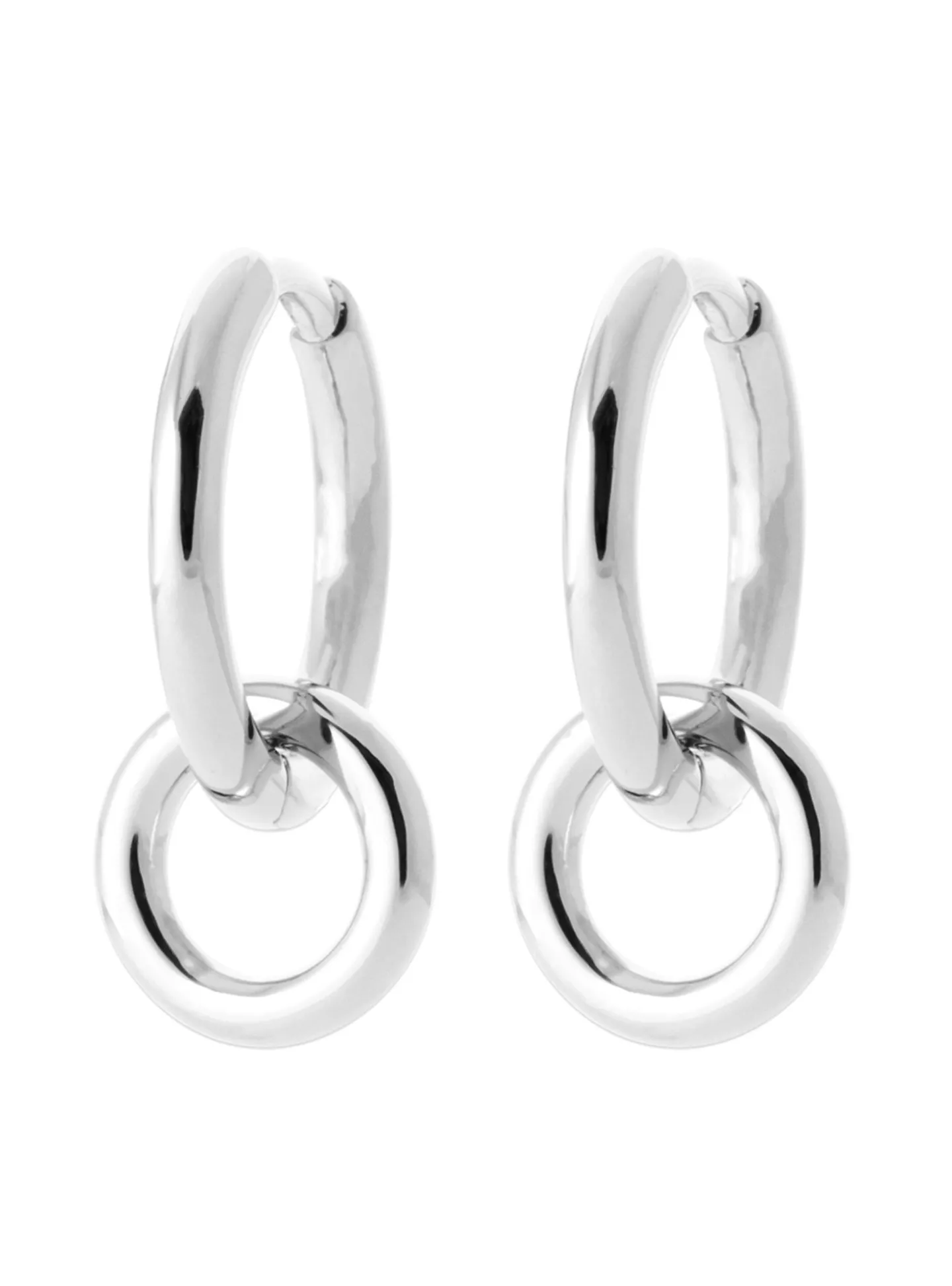 Créoles Brillaxis double anneau argent