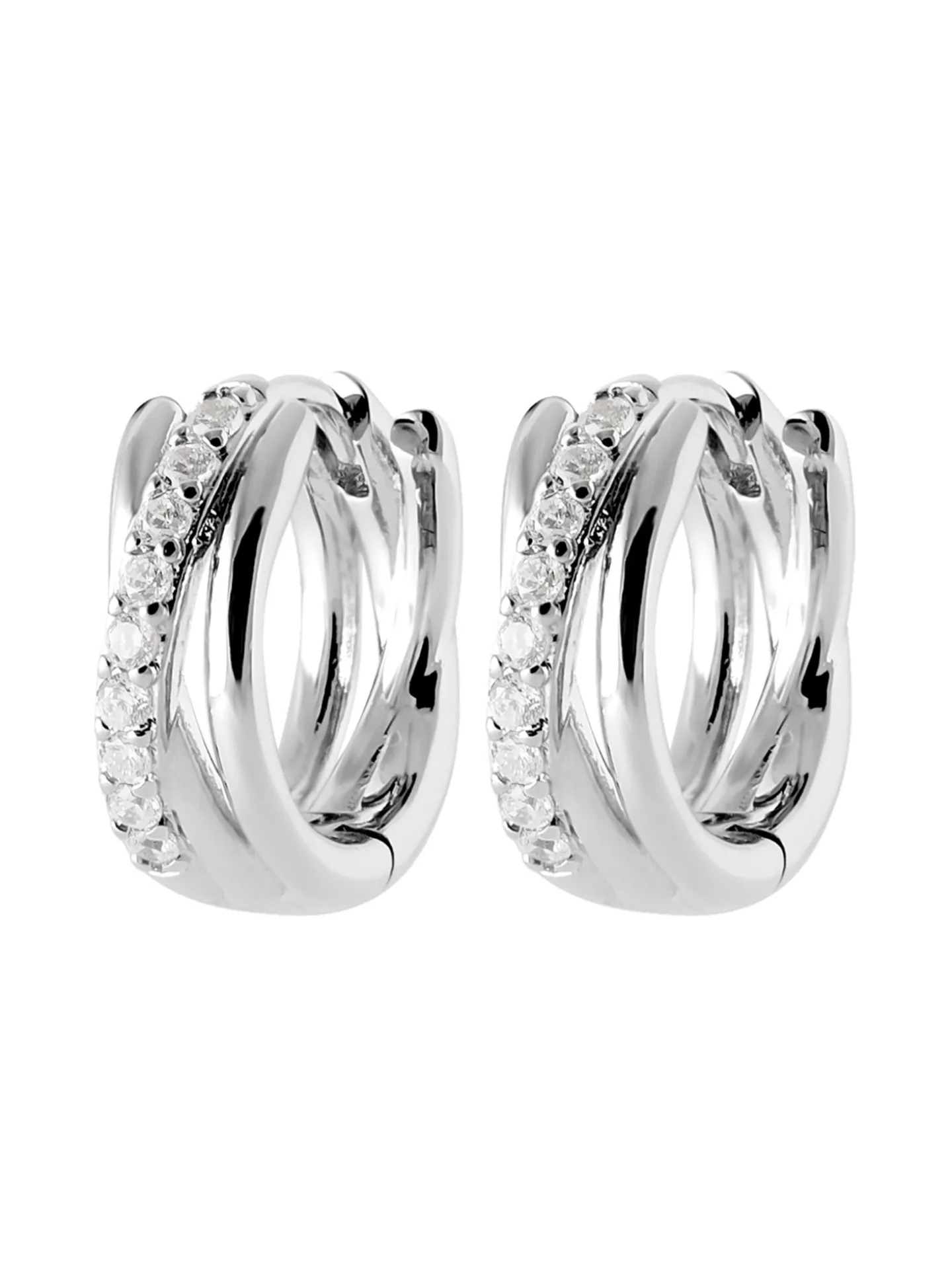 Créoles Brillaxis entrelacées argent rhodié OZ