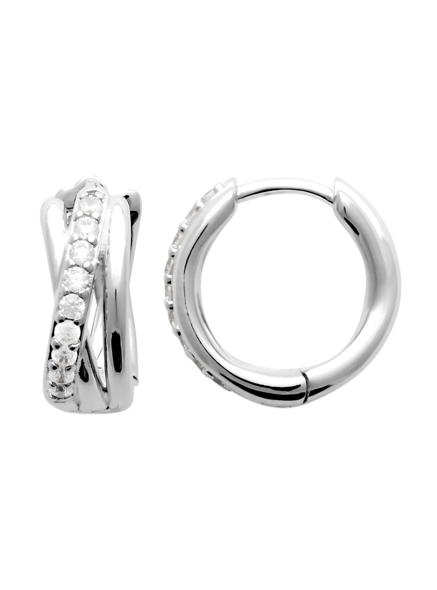 Créoles Brillaxis entrelacées argent rhodié OZ