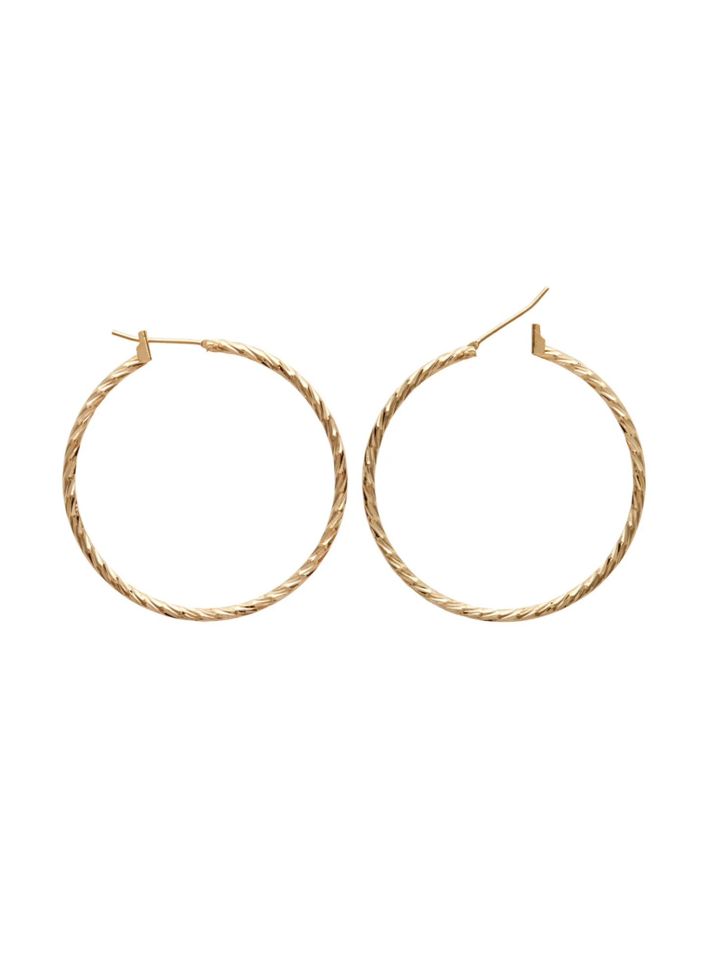 Créoles Brillaxis fil rond strié 1.5 mm diam 40 mm