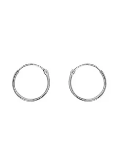 Créoles Brillaxis or blanc 9 carats fil rond 1 mm