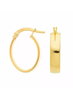 Créoles Brillaxis ovales or jaune 9 carats