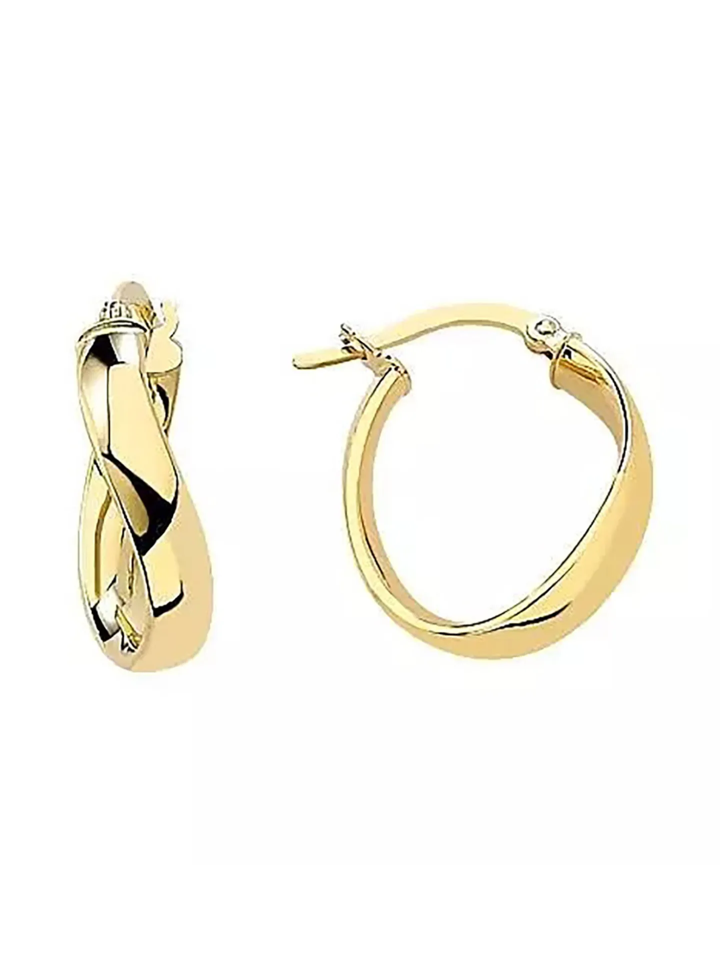 Créoles Brillaxis ovales vrillées or jaune 18 carats