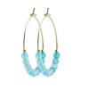 Créoles Brillaxis perles quartz turquoise