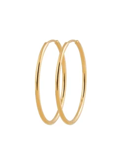 Créoles Brillaxis plaqué or fil rond 1.5 mm_x005f_x000D_30 mm
