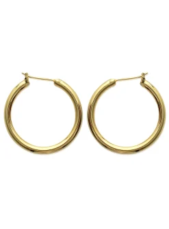 Créoles Brillaxis plaqué or fil rond 30mm