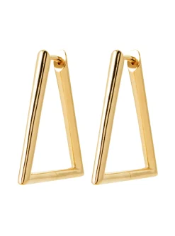 Créoles Brillaxis plaqué or triangle