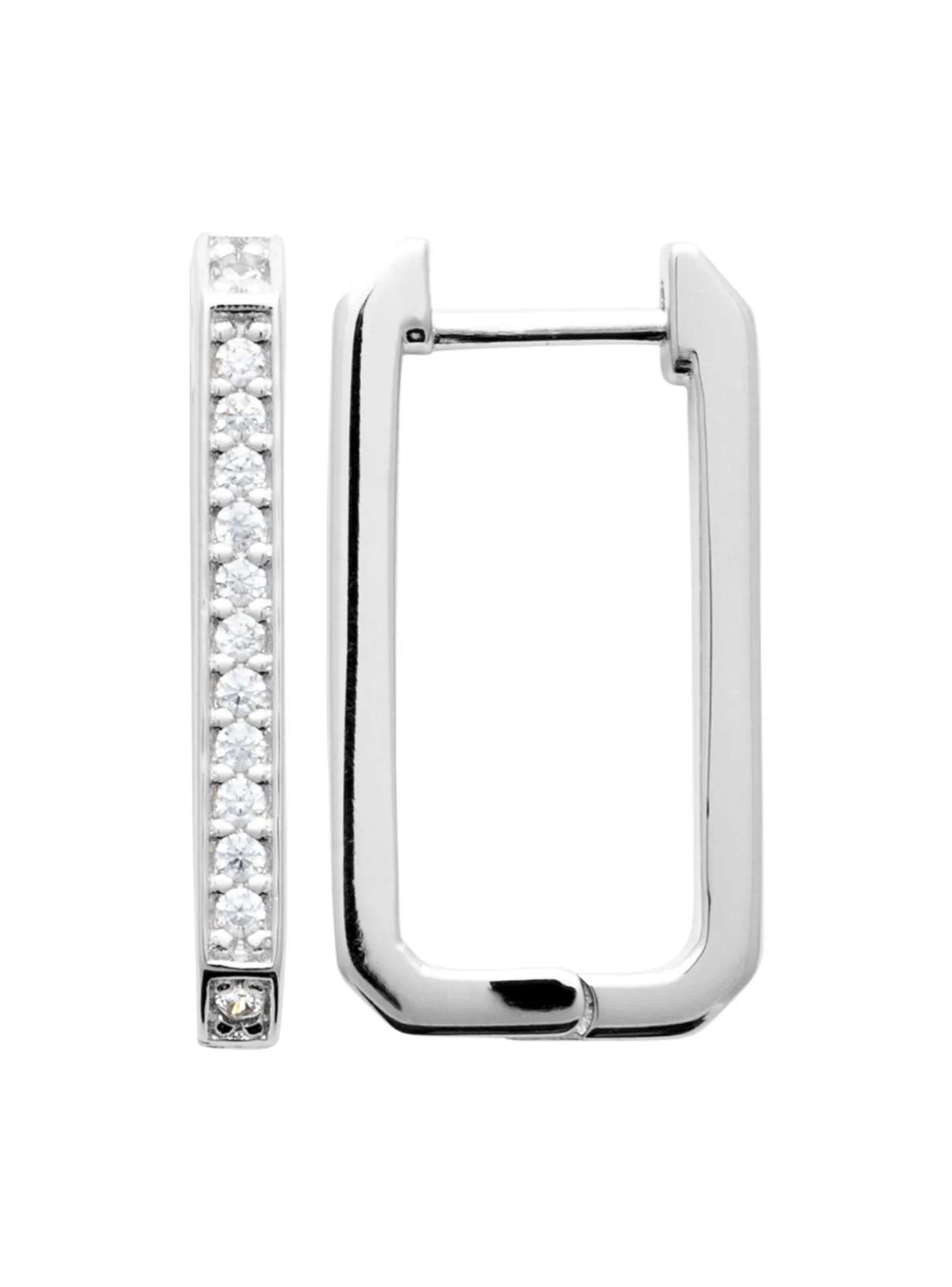 Créoles Brillaxis rectangulaires argent rhodié OZ