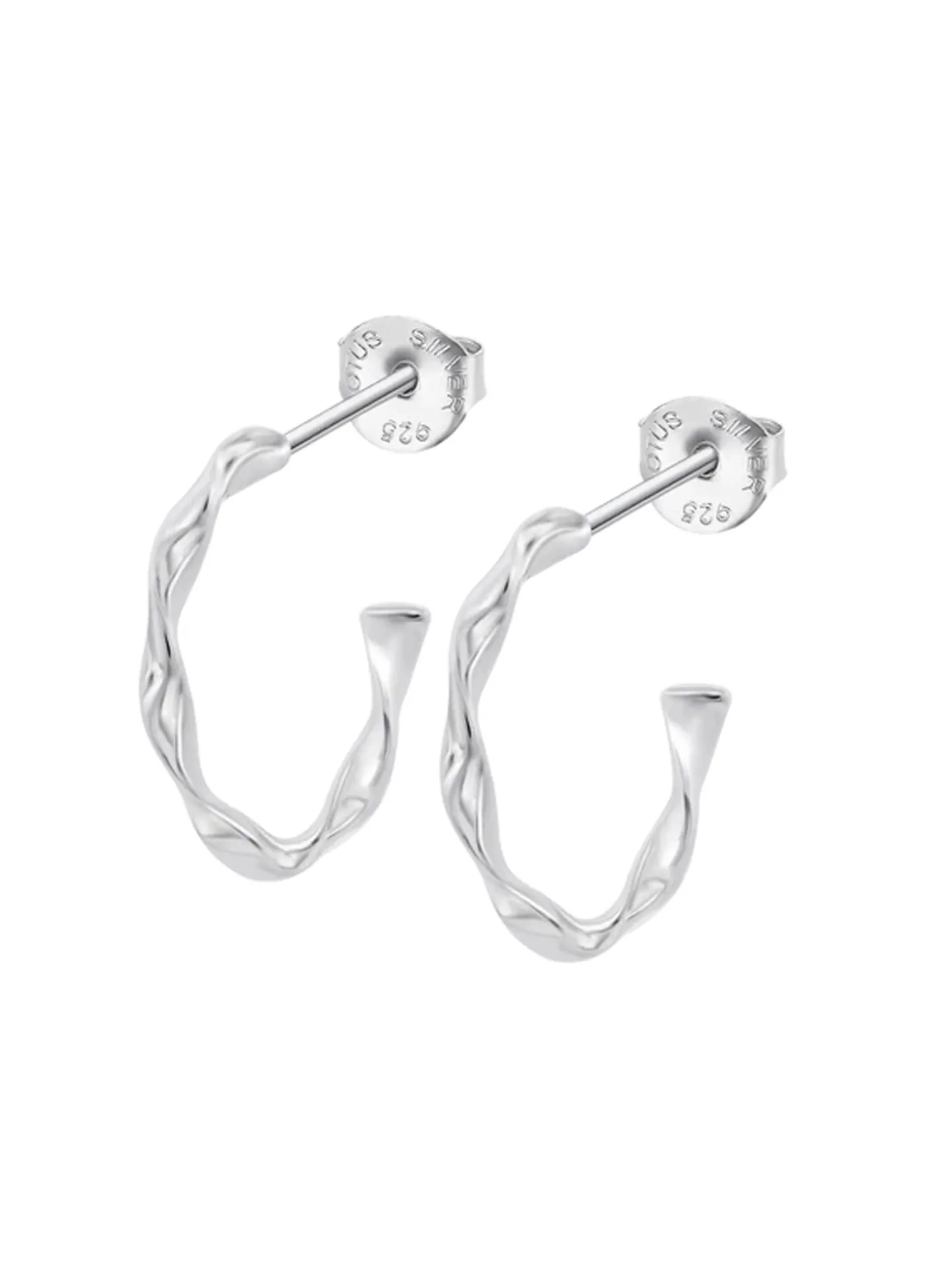 Créoles Lotus Silver torsadées argent