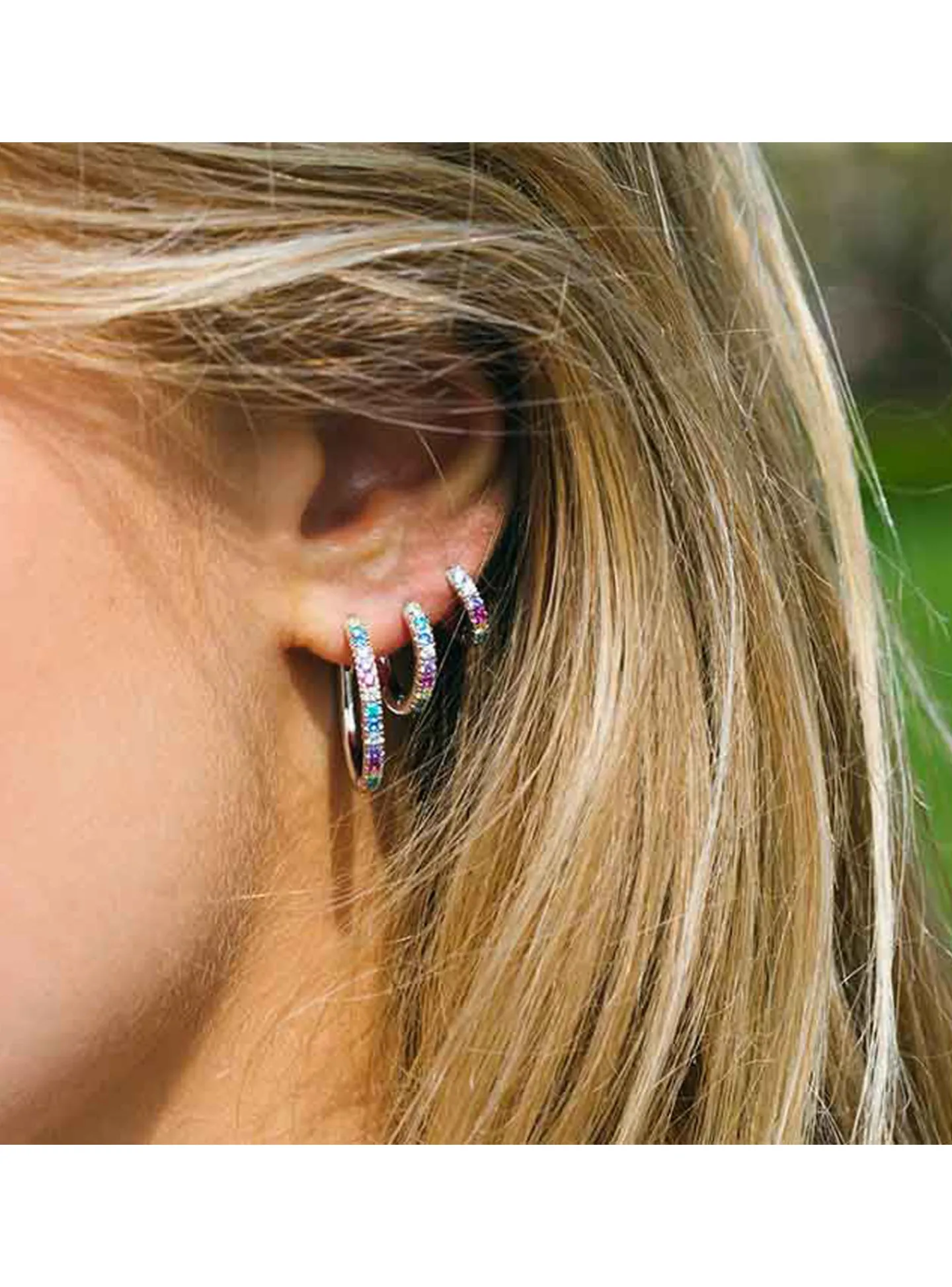 Créoles Sif Jakobs Ellera argent multicolores_x005f_x000D_petit modèle