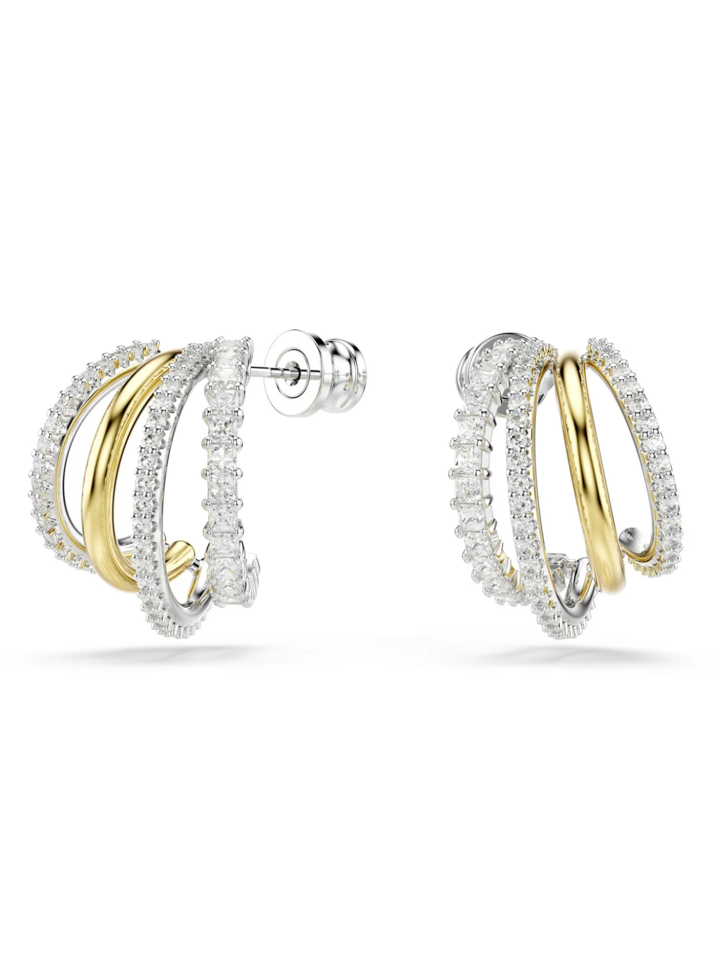 Créoles Swarovski Hyperbola plaqué blanc et doré