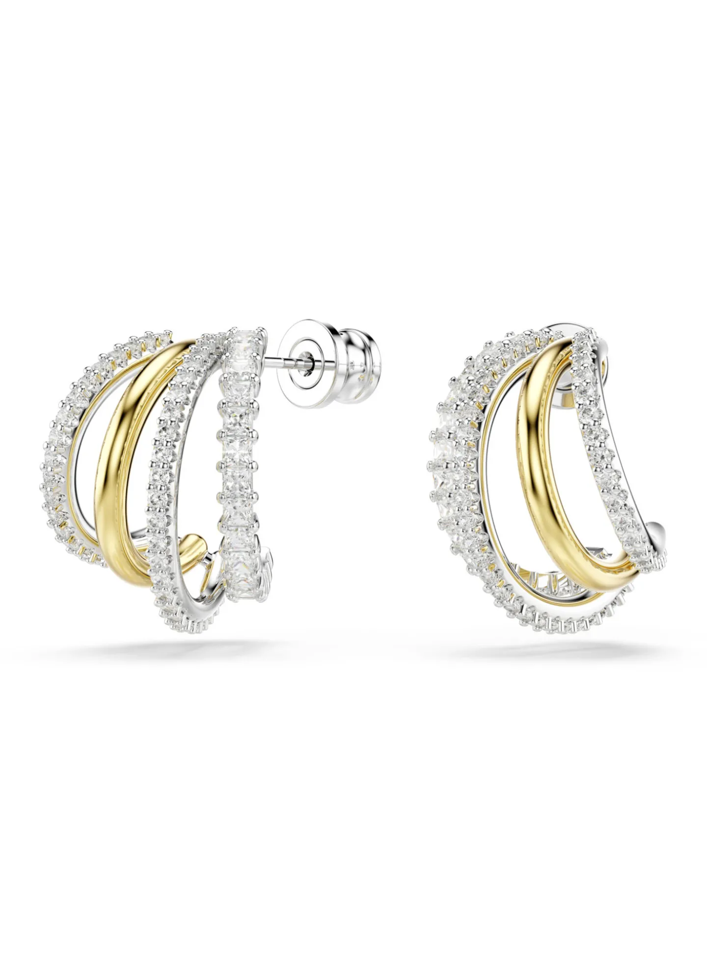 Créoles Swarovski Hyperbola plaqué blanc et doré