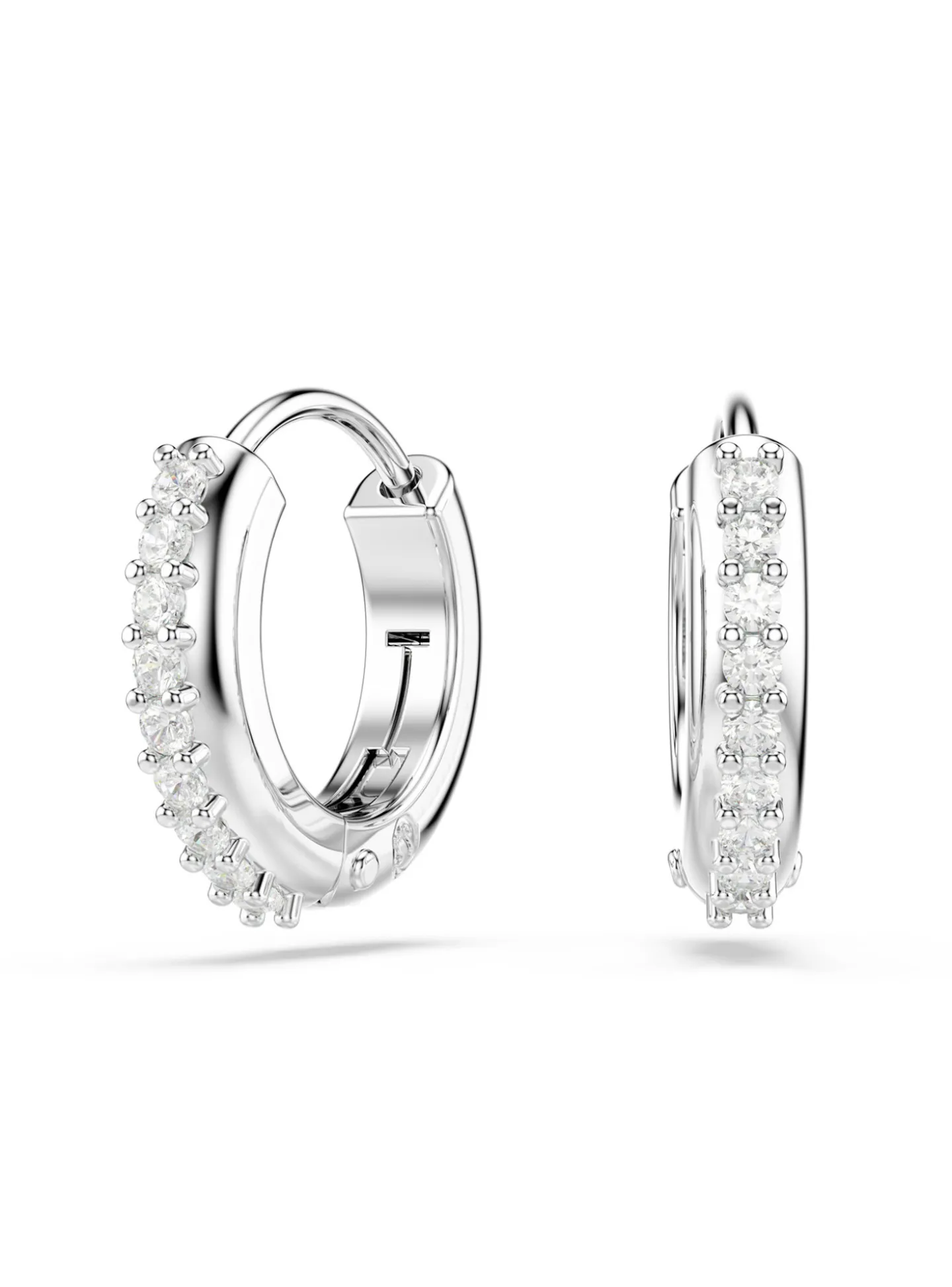 Créoles Swarovski Matrix argentées format mini