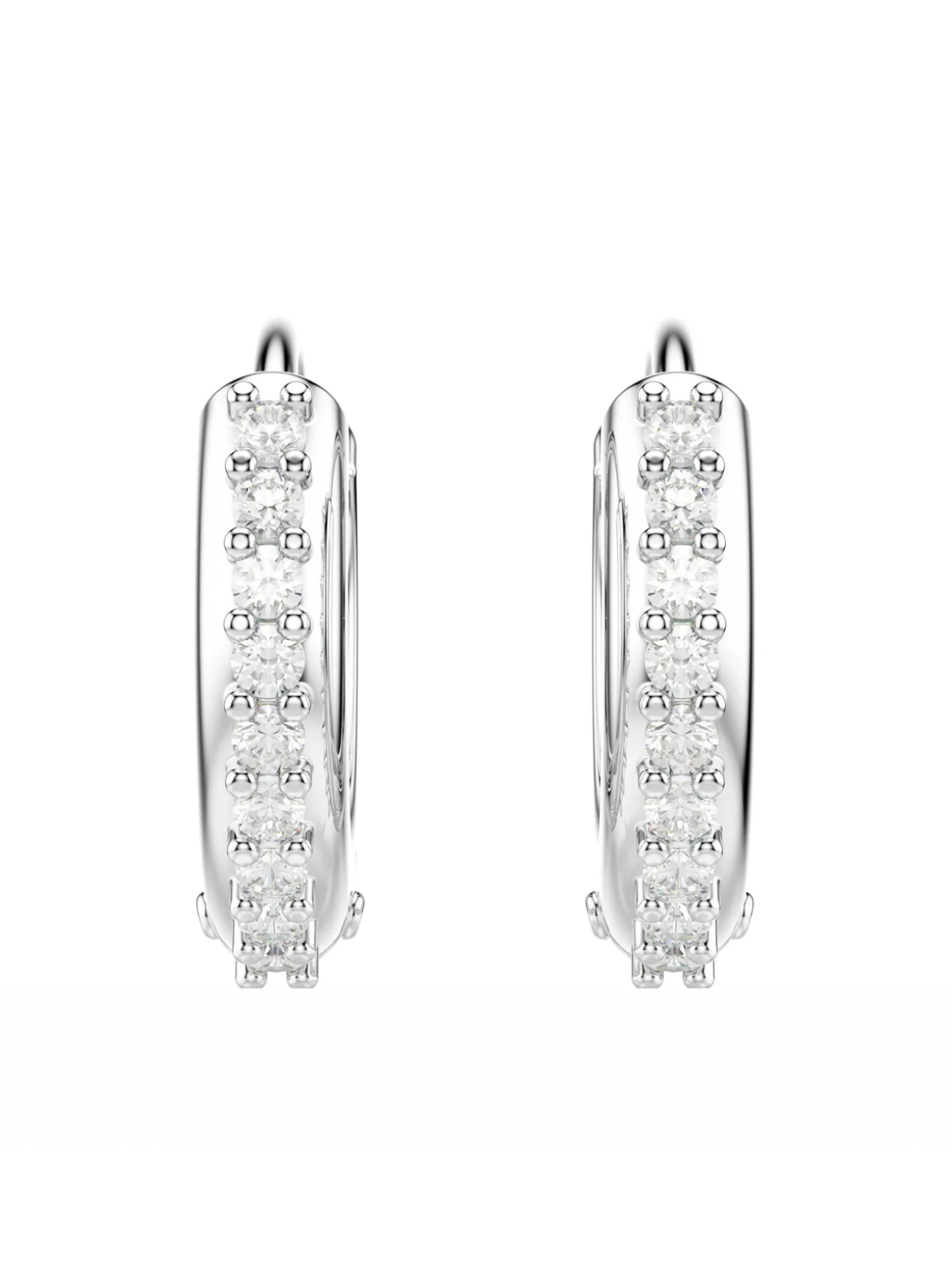 Créoles Swarovski Matrix argentées format mini