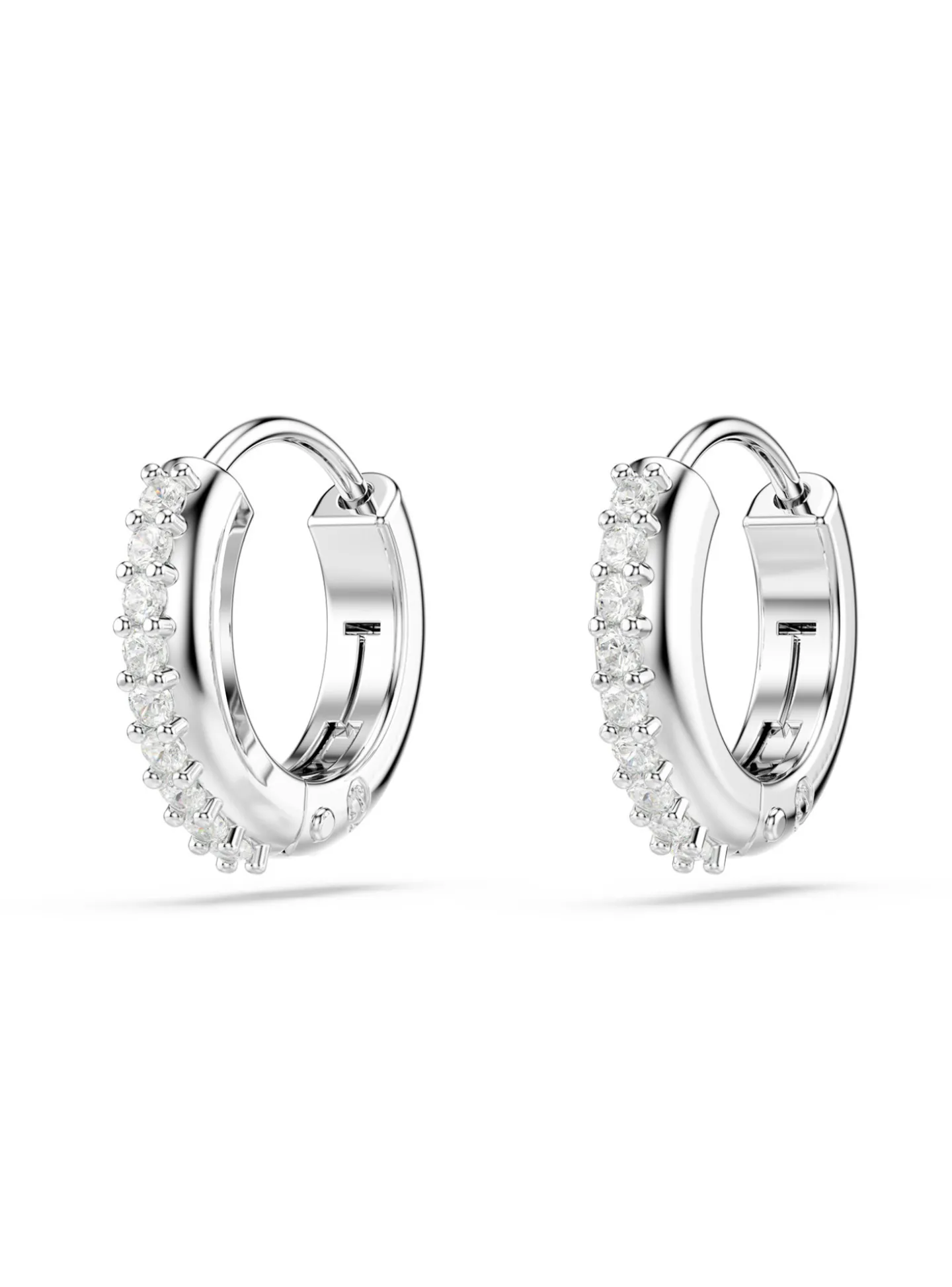 Créoles Swarovski Matrix argentées format mini