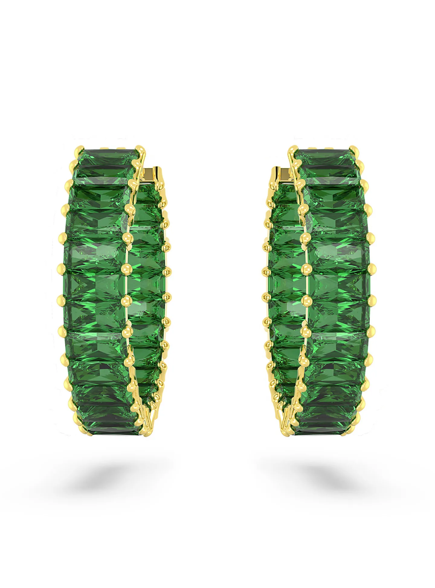Créoles Swarovski Matrix vertes