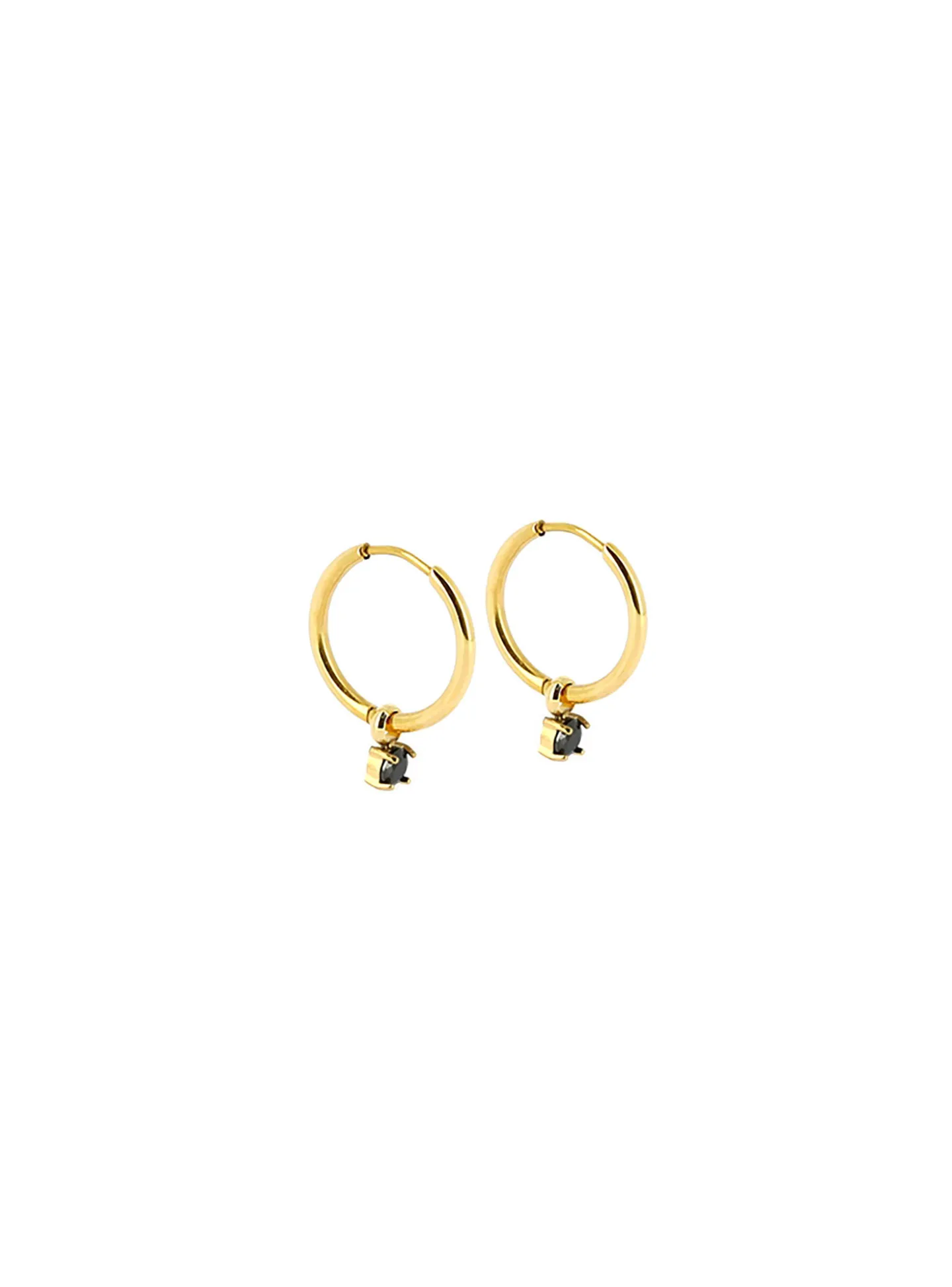 Créoles Zag Bijoux Shinny acier doré oxyde noir