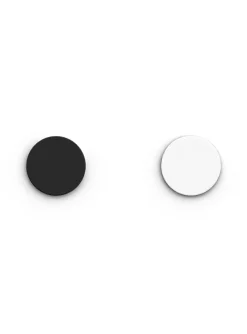 Cuir bague ronde Les Georgettes noir/blanc 16mm