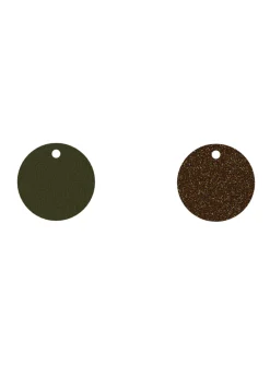 Cuir Colliers Les Georgettes 20 mm_x005f_x000D_Bronze Paillettes / Vert de Gris
