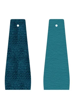 Cuir manchettes évasées Les Georgettes 30 mm_x005f_x000D_Écailles Bleutées / Bleu