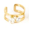 Earcuff Zag Bijoux Jack acier doré oxyde
