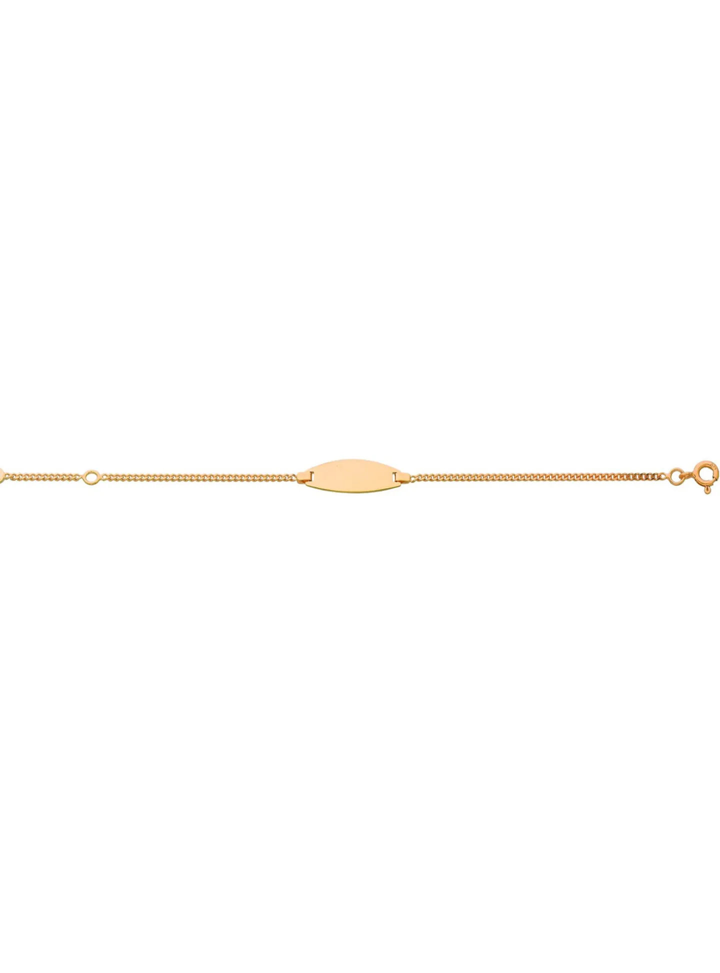 Gourmette bébé or jaune ovale