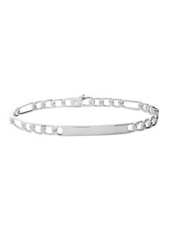 Gourmette Brillaxis argent rhodié maille alternée_x005f_x000D_18cm