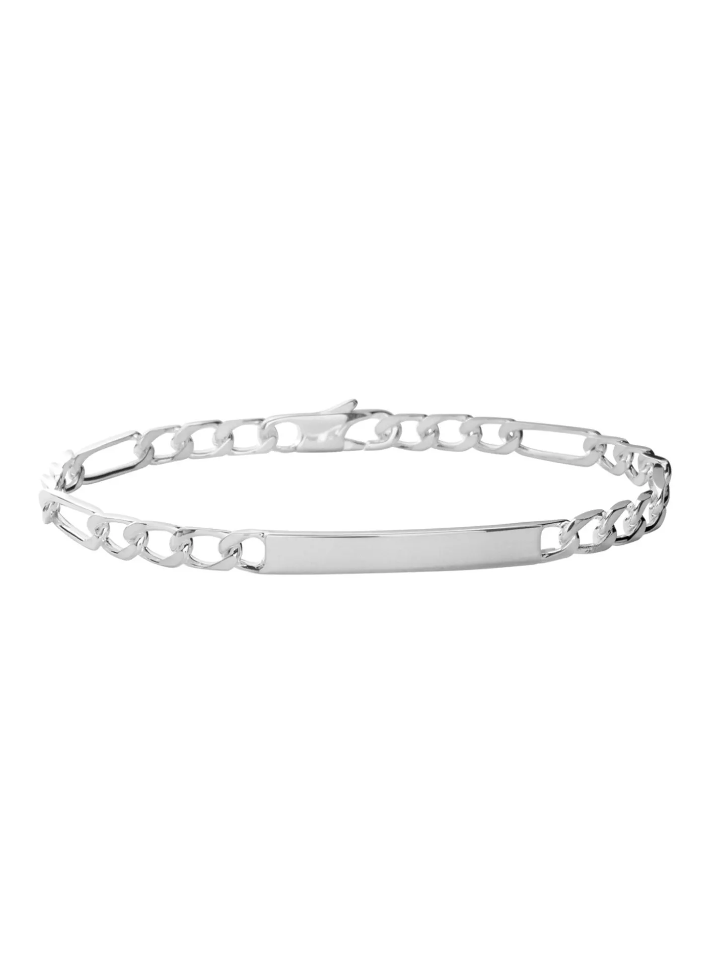 Gourmette Brillaxis argent rhodié maille alternée_x005f_x000D_18cm