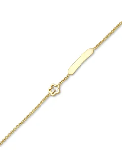 Identité bébé Brillaxis or 9 carats fleur oxyde