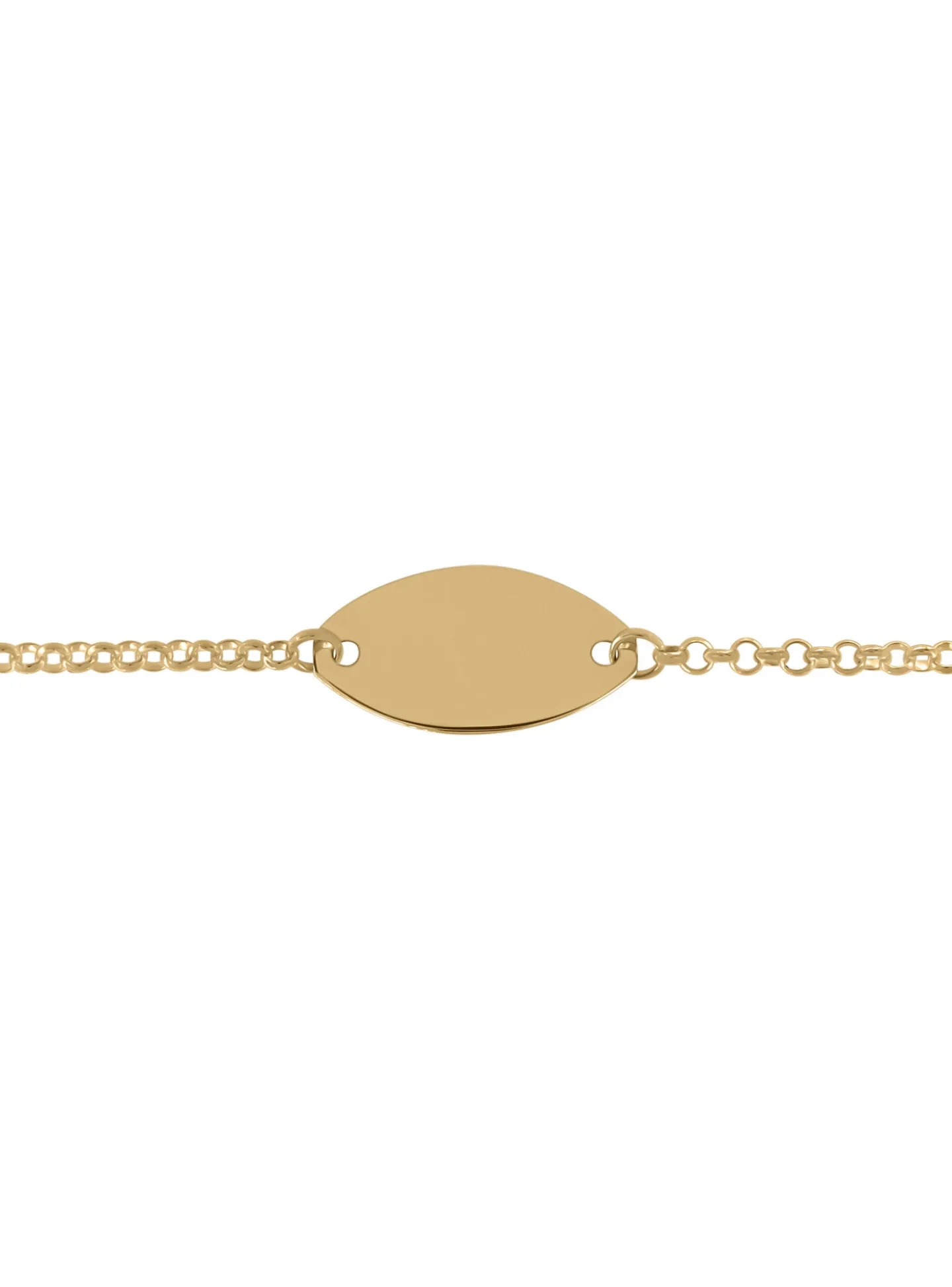 Identité bébé or jaune 9 carats maille jaseron