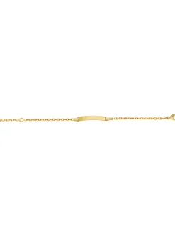 Identité bébé rectangle maille forçat or 18 carats