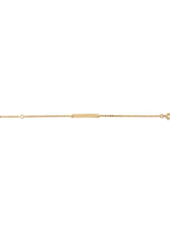 Identité bébé rectangle maille marine_x005f_x000D_or jaune 18 carats