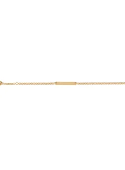Identité bébé rectangle maille marine or 18 carats