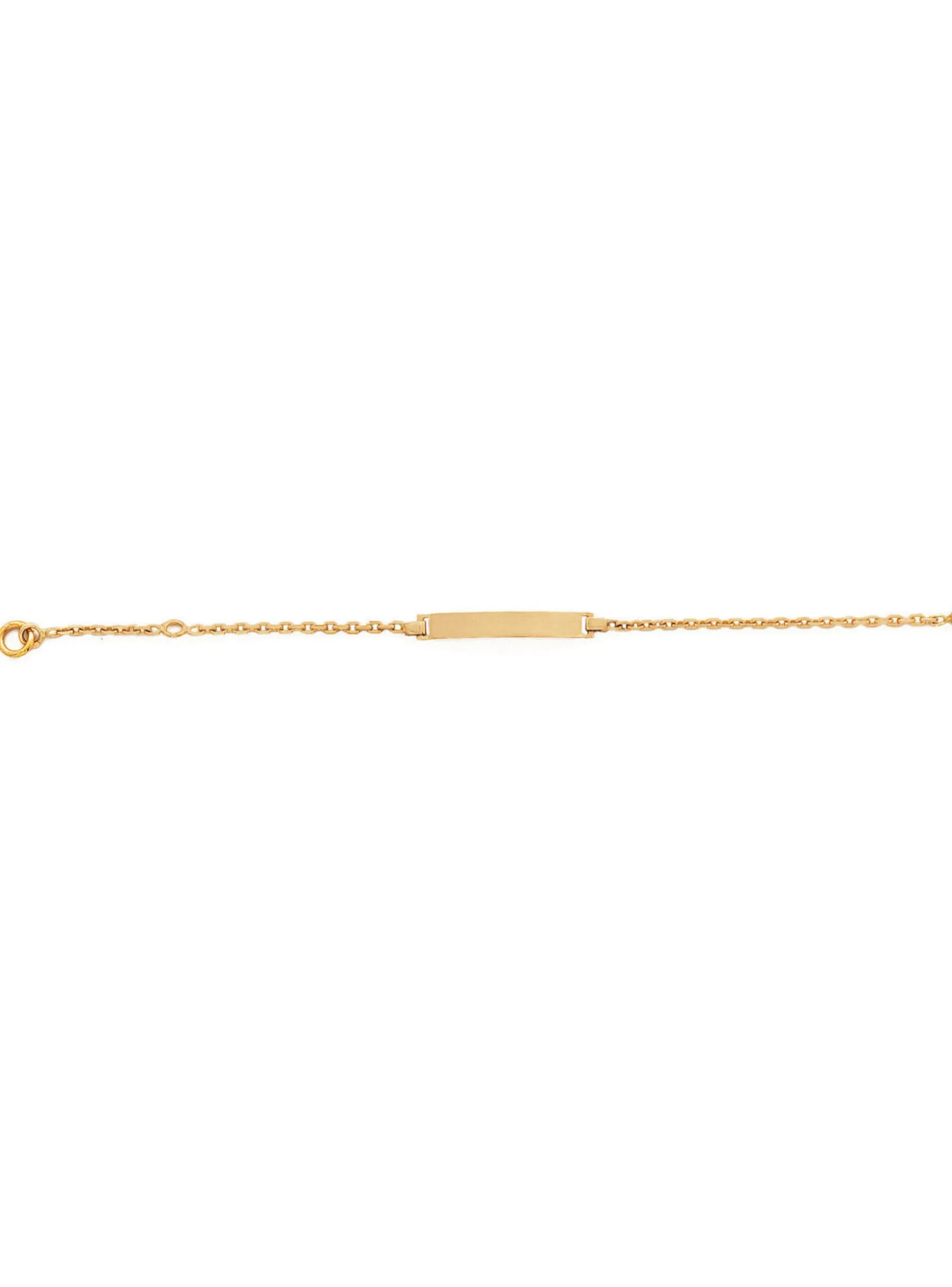 Identité bébé rectangle maille forçat or 18 carats
