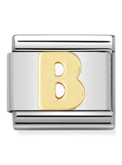 Maillon Nomination Alphabet lettre B or