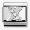 Maillon Nomination argent avec OZ Alphabet lettre X