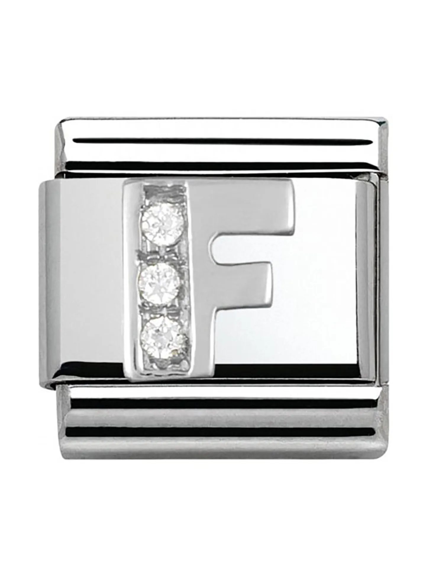 Maillon Nomination argent avec OZ Alphabet lettre F