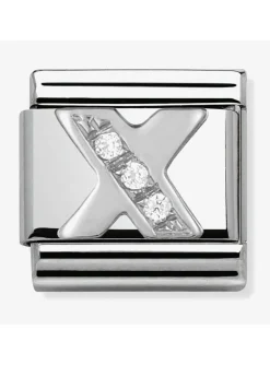 Maillon Nomination argent avec OZ Alphabet lettre X