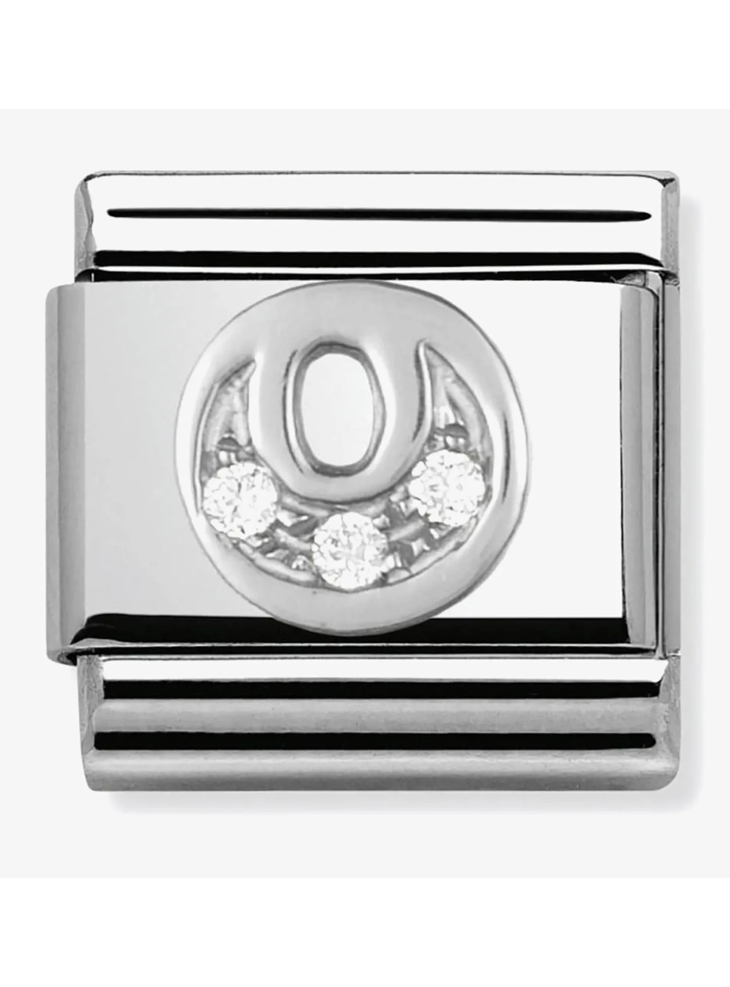Maillon Nomination argent avec OZ Alphabet lettre O